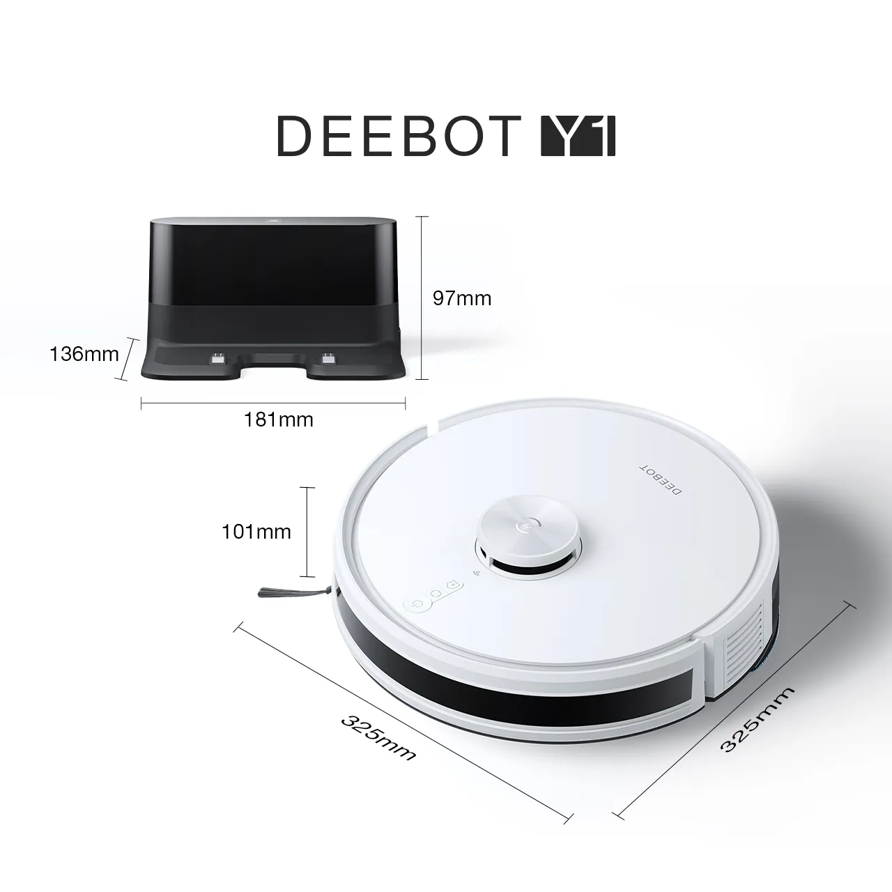 DEEBOT Y1 White Dimension 1280x1280