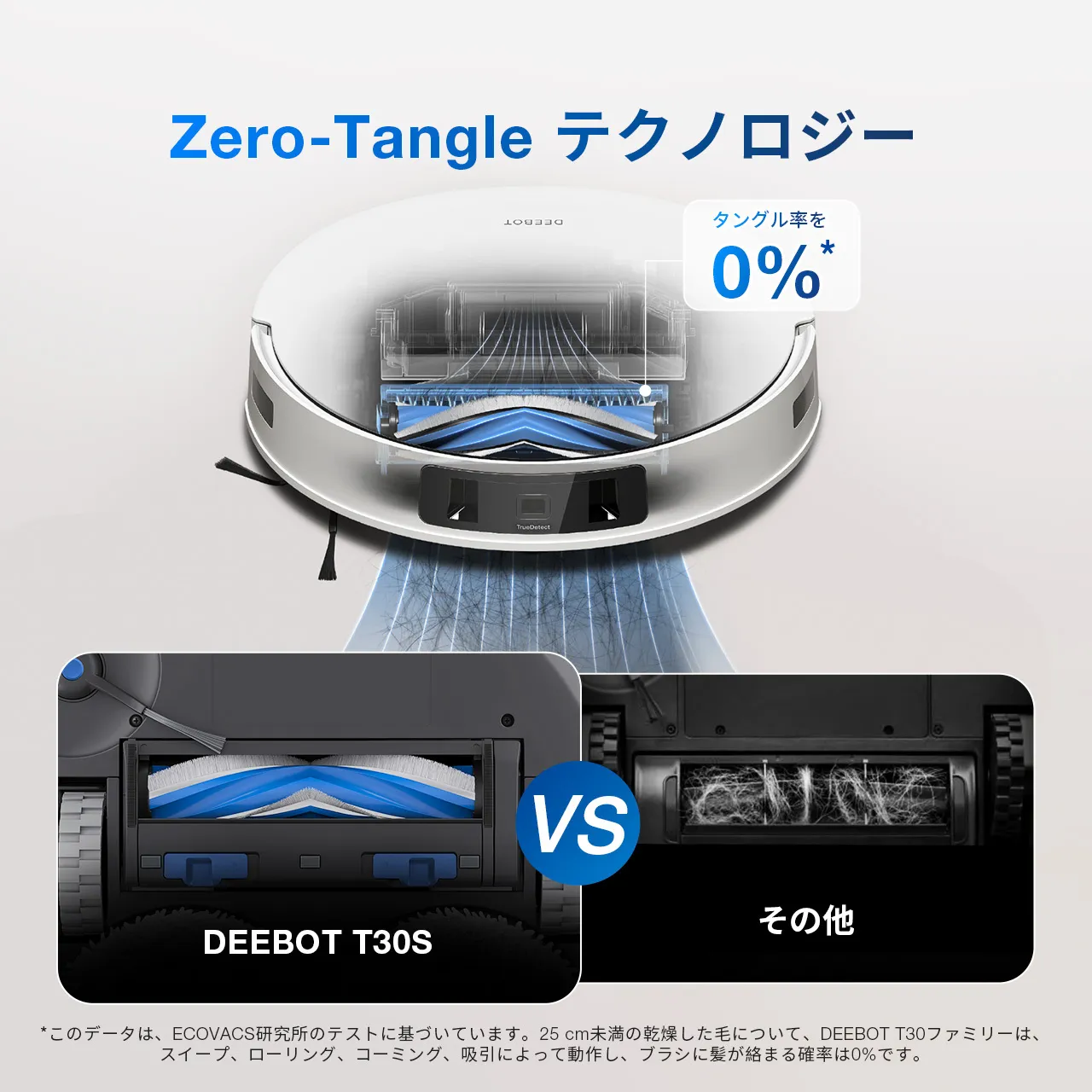 DEEBOT T30S PRO お掃除ロボット（11,000Paの吸引力，絡まり防止技術 