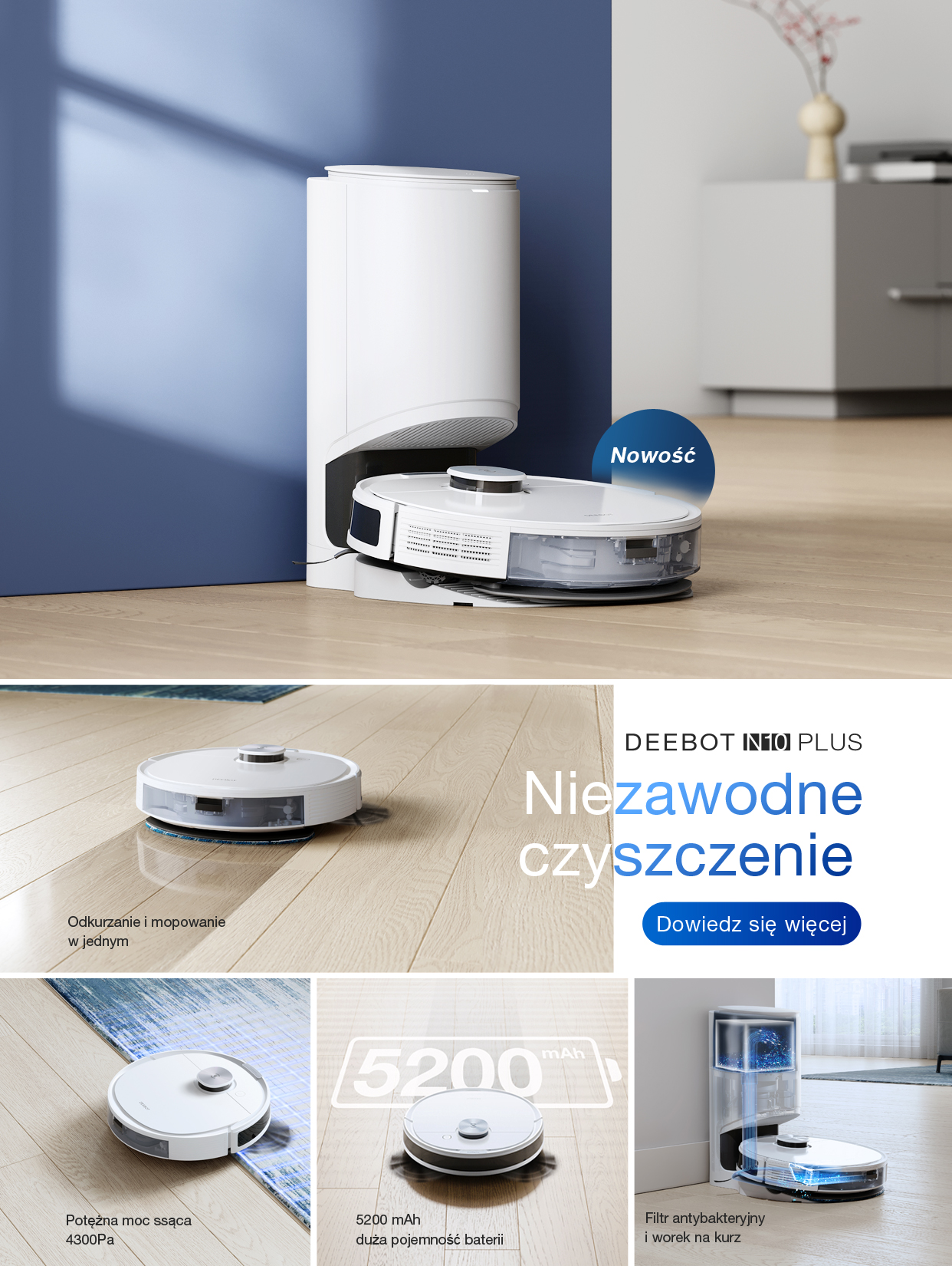 ECOVACSH N-α Robot odkurzaczowy DEEBOT N8 PRO+ - ECOVACS PL