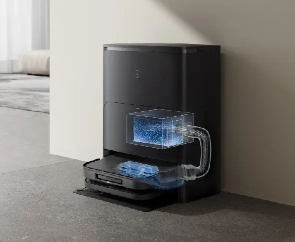 OMNI-station med automatisk tömning, tvättning och varmluftstorkning allt-i-ett