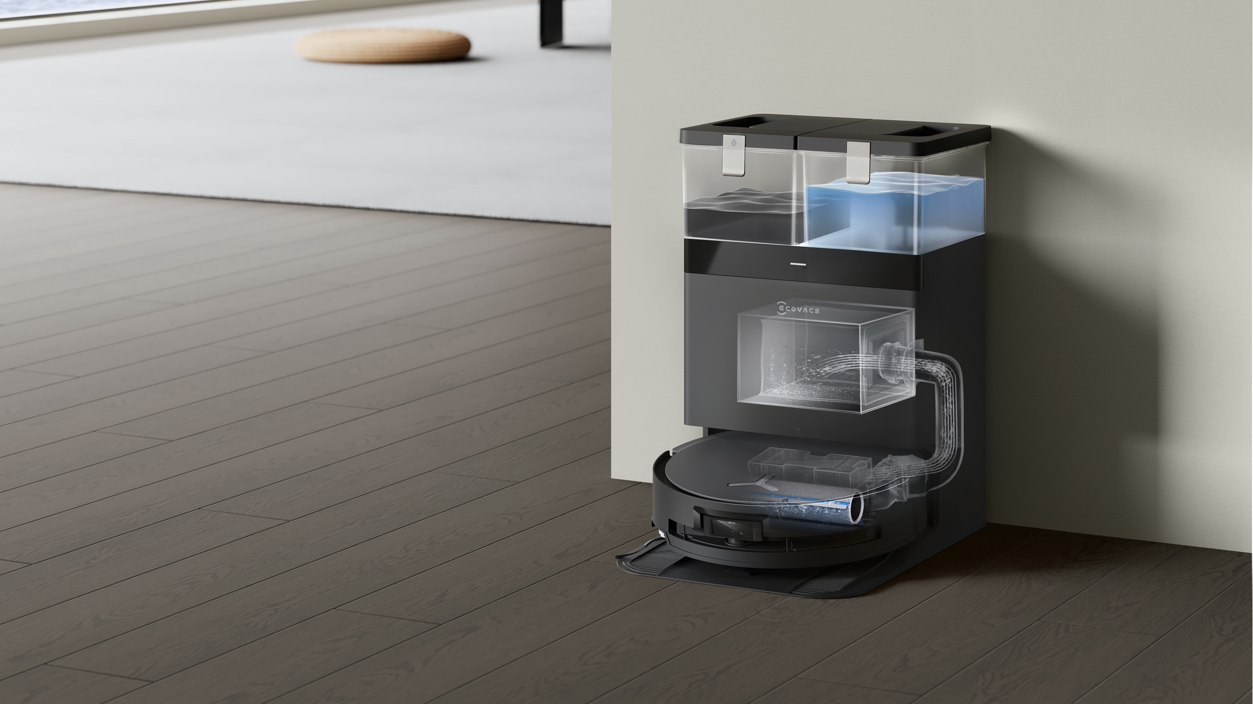 DEEBOT X8 PRO OMNI Black – Робот-пилосос з роликовим миттям, 18