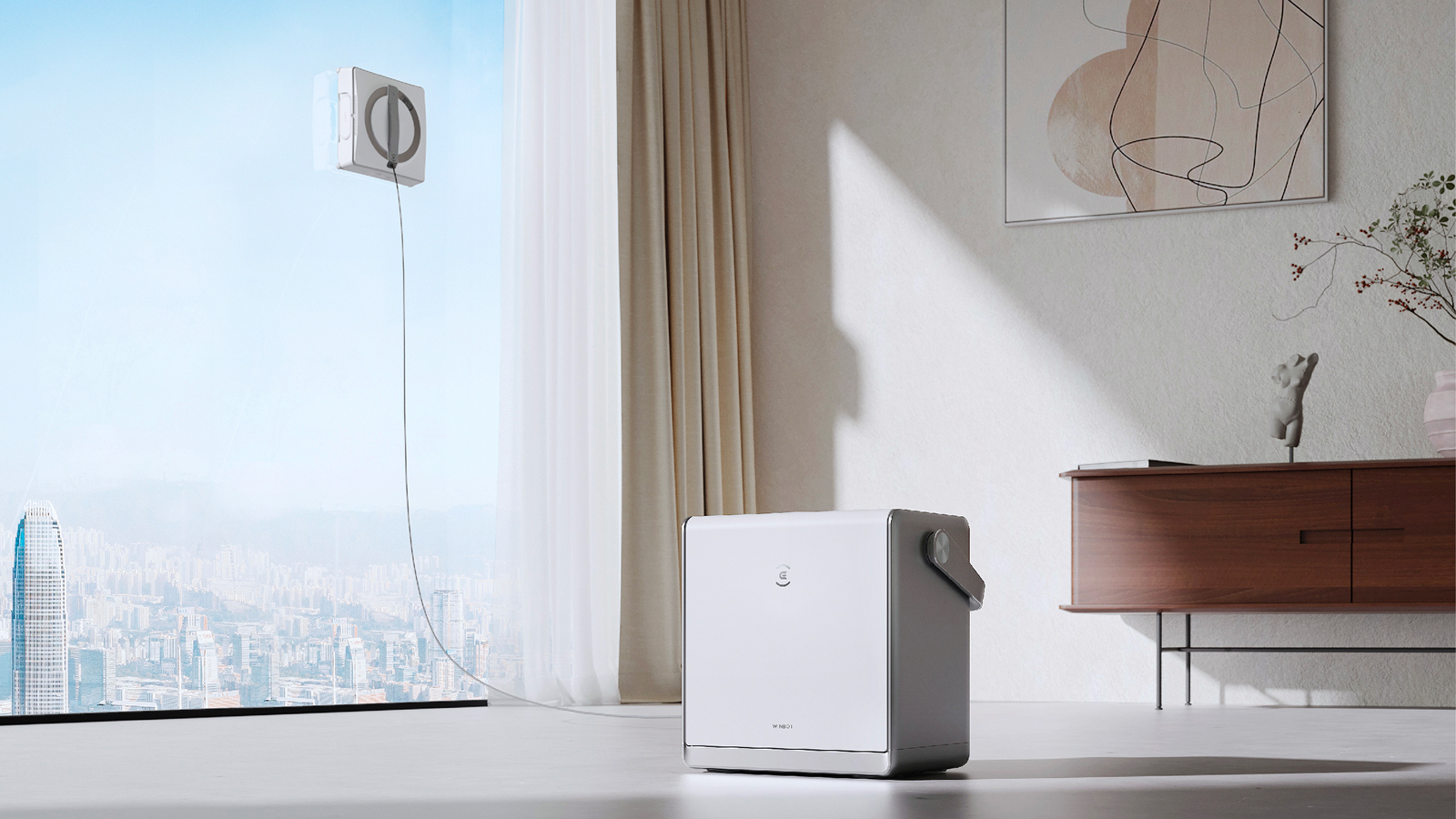 ECOVACS WINBOT W2 OMNI ホワイト WINBOT W2 PRO OMNI – Професійний робот-мийник вікон з базовою