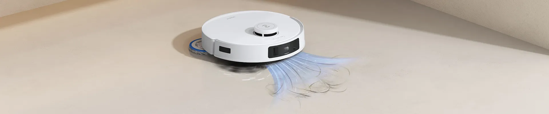 deebot t30s vacuum and mop on floor with tiles