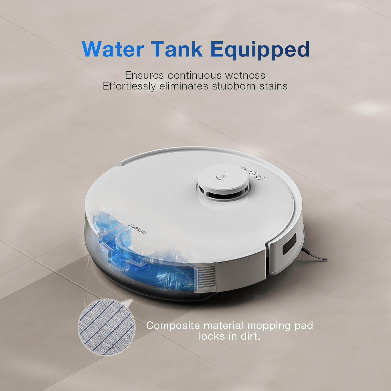 DEEBOT N20 White Robot Vacuum & Mop with Mapping (Anti-Tangle