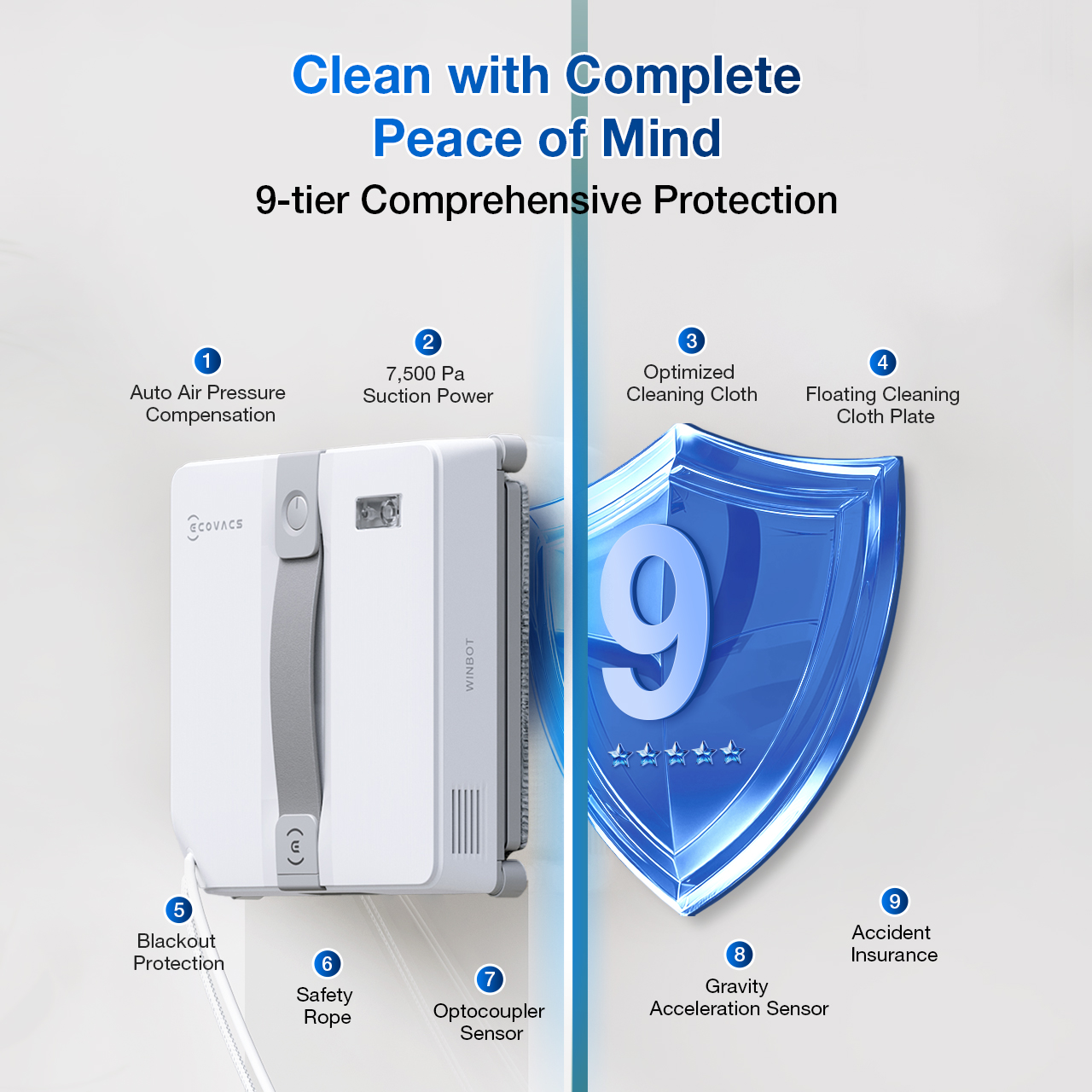 Ecovacs WINBOT MINI 本体 ECOVACS史上最もコンパクトな窓拭きロボット掃除機「WINBOT MINI
