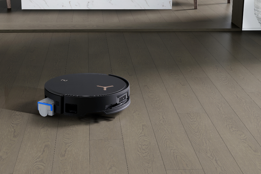 robot vacuum cleaner mopping floor