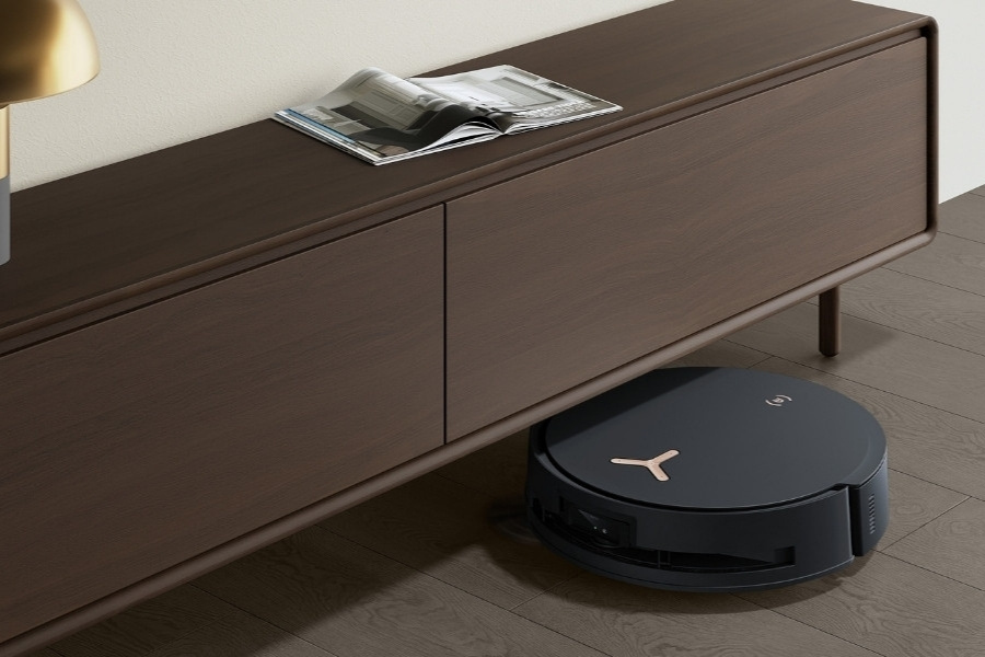 deebot robot vacuum cleaner cleaning with wifi signal
