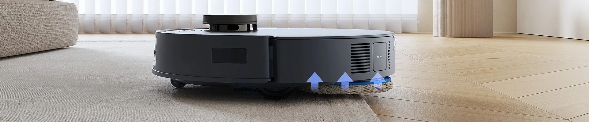 deebot robot vacuum automatical lift mop when dectecting carpet