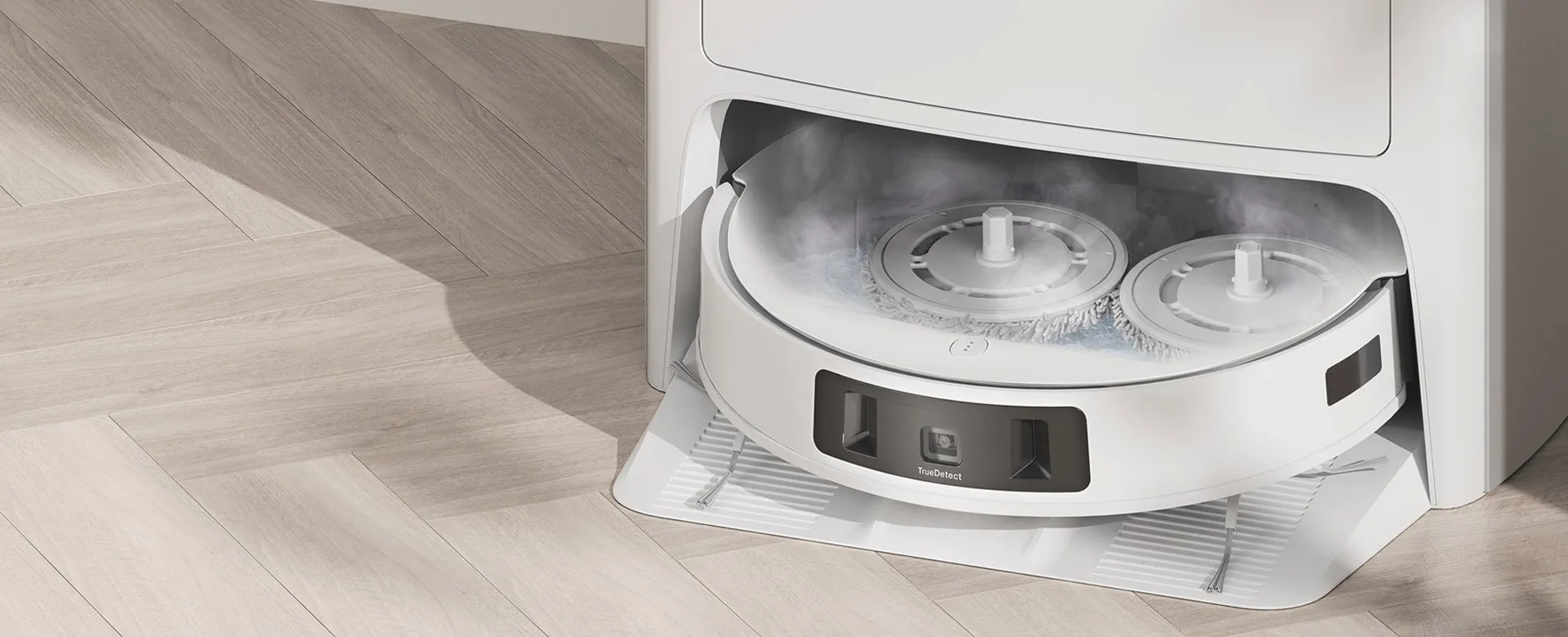 OMNI Auto-Cleaning Station with hot water mop washing