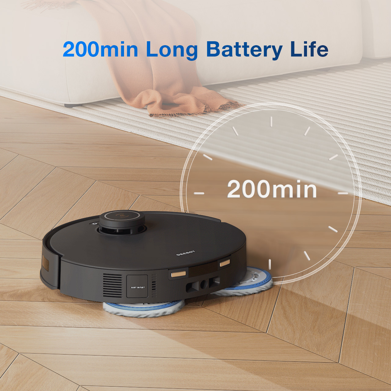 DEEBOT T30S COMBO Black Robot Vacuum & Mop + Handheld Vacuum