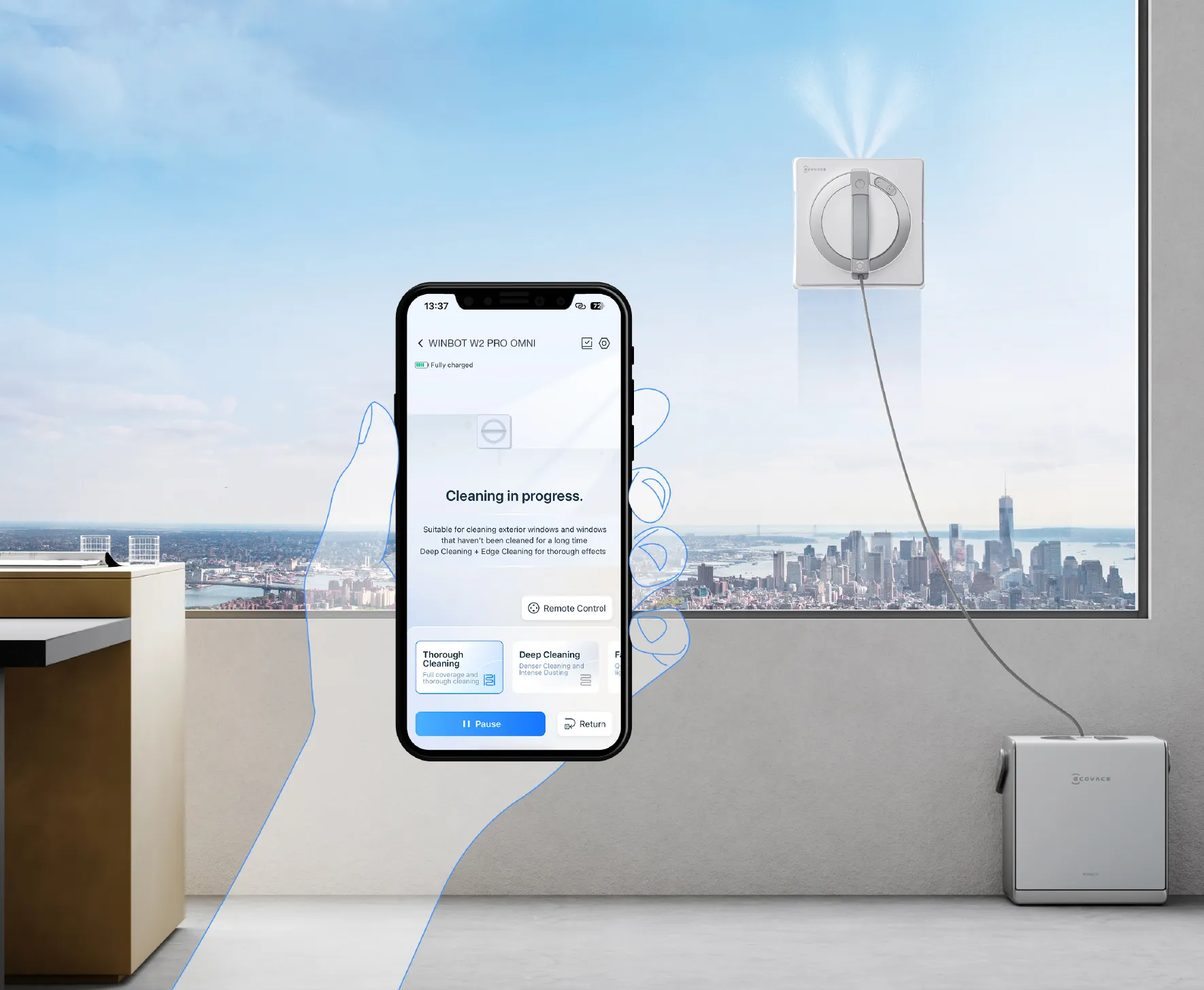 Mutiple cleaning modes at your fingertips with the ECOVACS HOME App