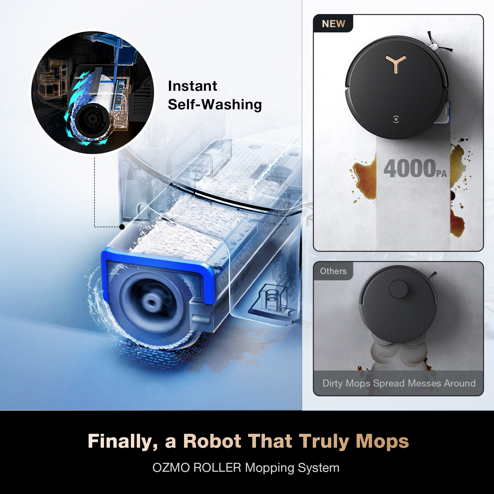 DEEBOT X8 PRO OMNI Robotic Vacuum(OZMO ROLLER Mopping,18,000