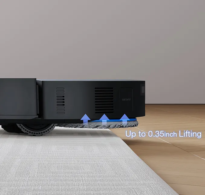 Auto-Lift Mopping and Carpet Cleaning Strategy