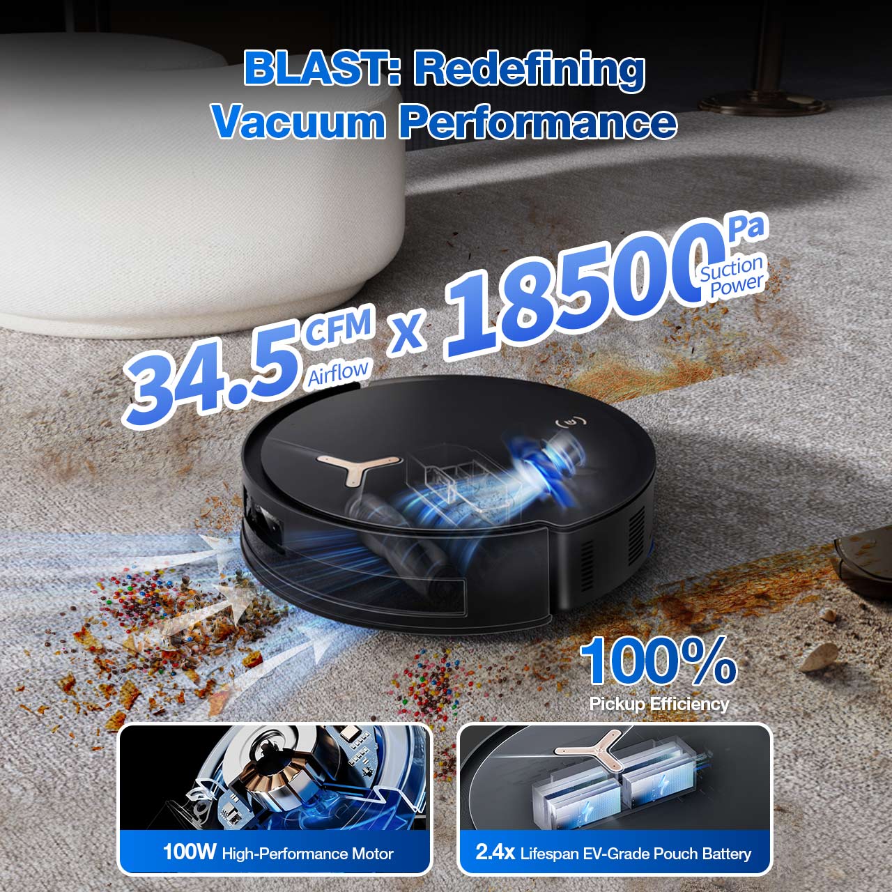 ECOVACS DEEBOT T50 Robot Vacuum - Thumbnail 4