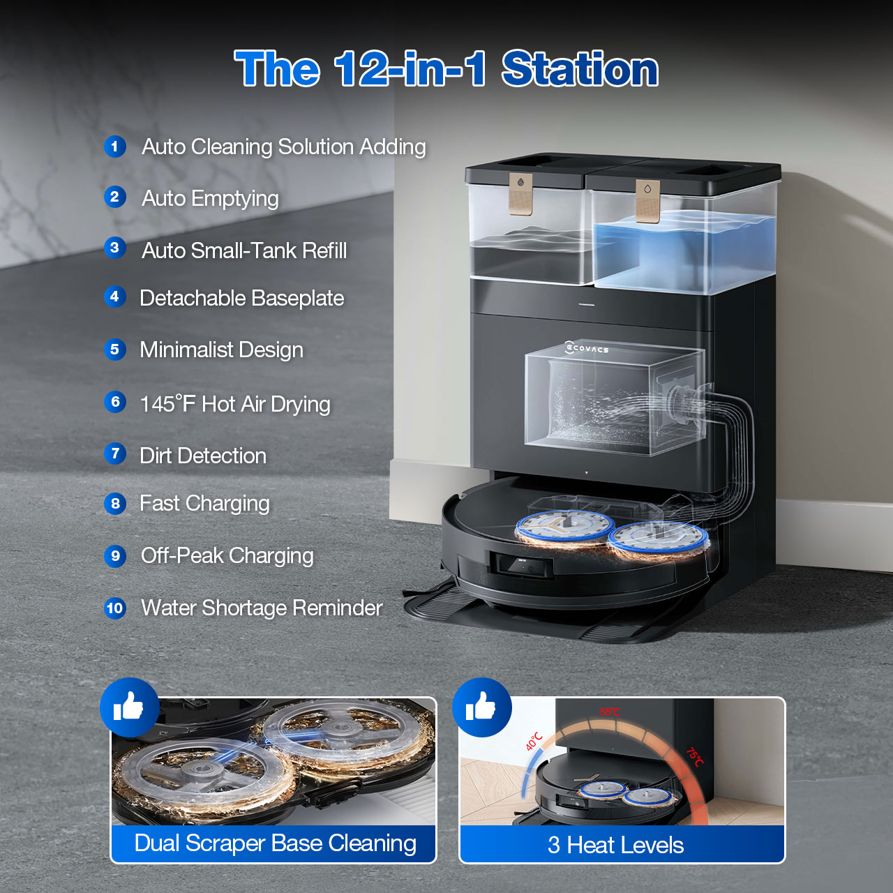 DEEBOT T50 MAX PRO OMNI Package Robot Vacuum and Mop + Accessories