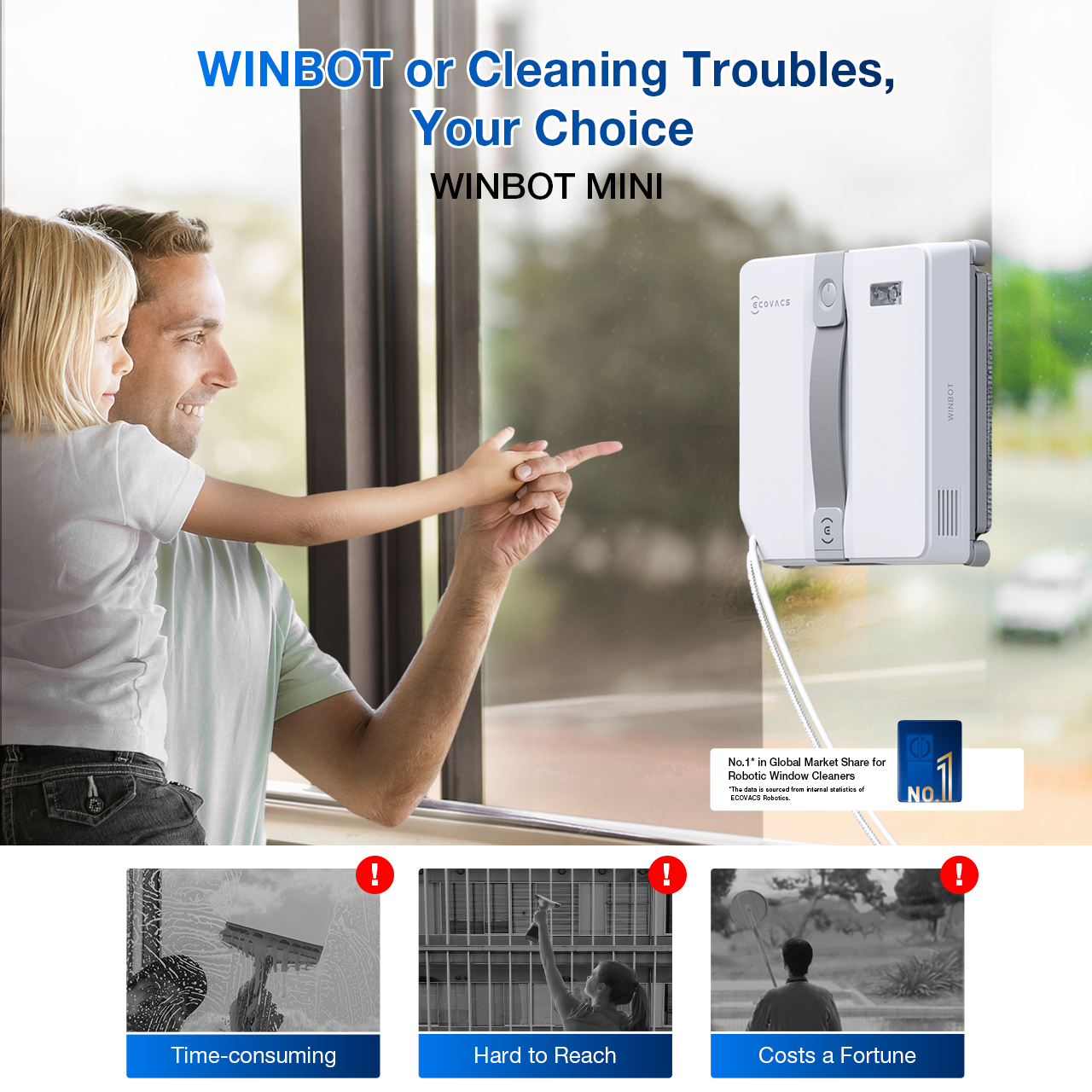 WINBOT mini Window Cleaning Robot + Storage Case - ECOVACS US