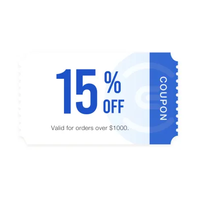 15% off for orders over $1000 (Valid until 06/30/26)