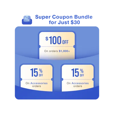 Coupon Bundle ($100 off orders over $1000; 15% off Accessories)