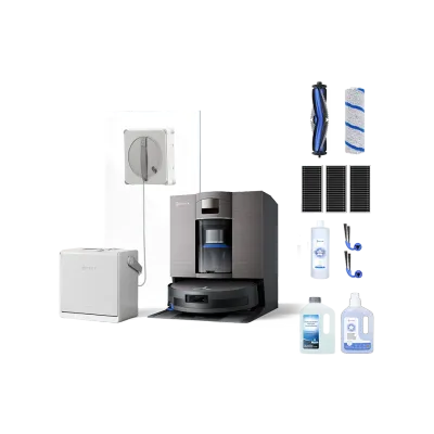 DEEBOT X11 OmniCyclone Robot Vacuum and Mop + Window Robot Cleaner W2S OMNI + Accessories