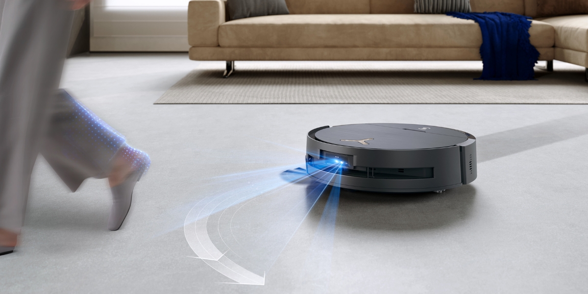 deebot robot vacuum navigating around people