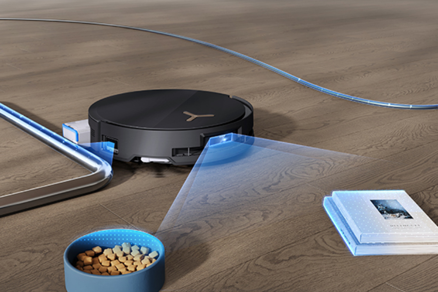 deebot x8 pro omni robot vacuum avoiding obstacle