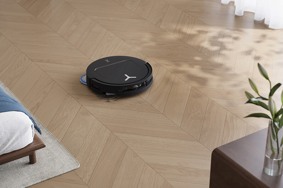 robot vacuum cleaner mopping the floor