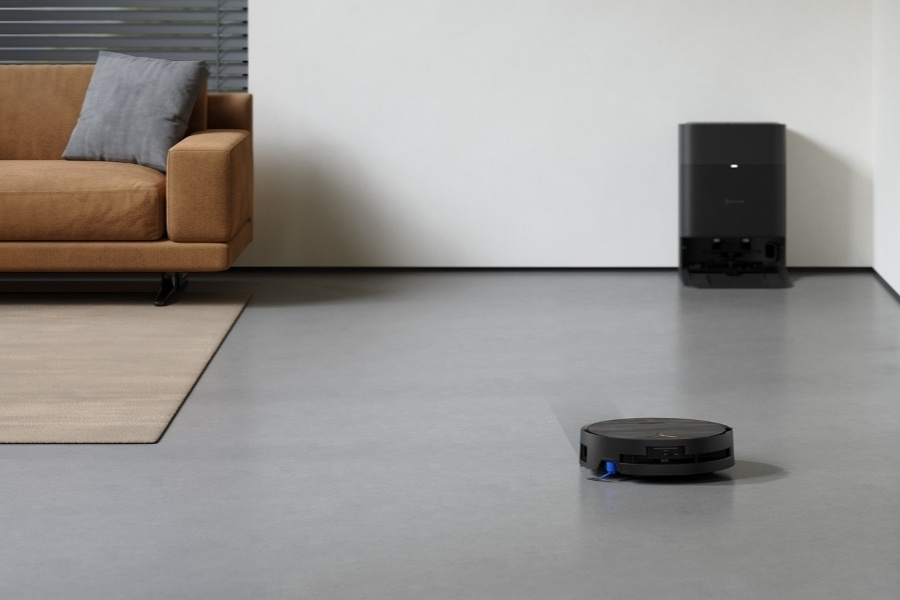 deebot robot vacuum cleaner cleaning with wifi signal