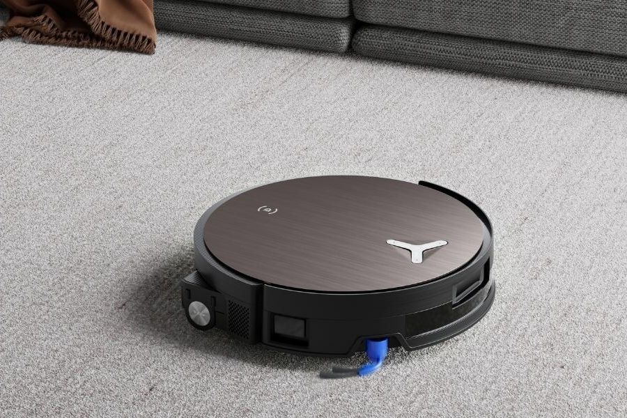 deebot robot vacuum cleaning carpeted floor