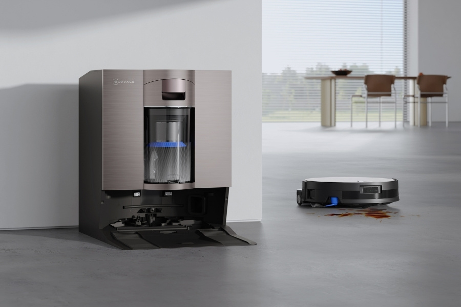 deebot robot vacuum cleaning stains on stone floors