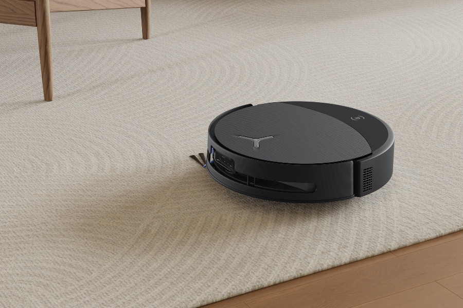 deebot robot vacuum vacuuming carpet
